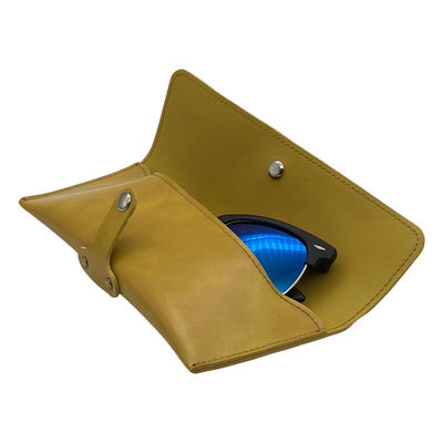 Yellow Pu Handmade 185*75*38mm Leather Glasses Case