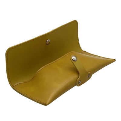 Yellow Pu Handmade 185*75*38mm Leather Glasses Case