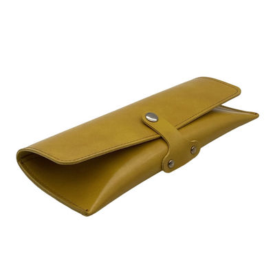 Yellow Pu Handmade 185*75*38mm Leather Glasses Case
